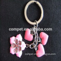 Fashional Zinc Alloy Enamel Colored Nice heart and flower keychains